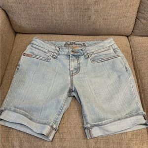 Bubblegum Light Blue Roll-Cuff Denim Shorts